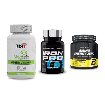 Ausdauer-Set: MST Magnesium + Scitec Iron Pro + BioTech Amino – alle enthaltenen Artikel