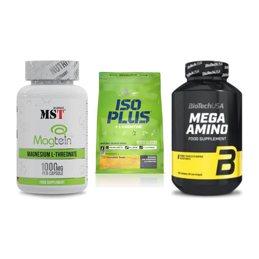 Ausdauer-Set: MST Magnesium + Olimp Iso Plus + BioTech Mega – alle enthaltenen Artikel