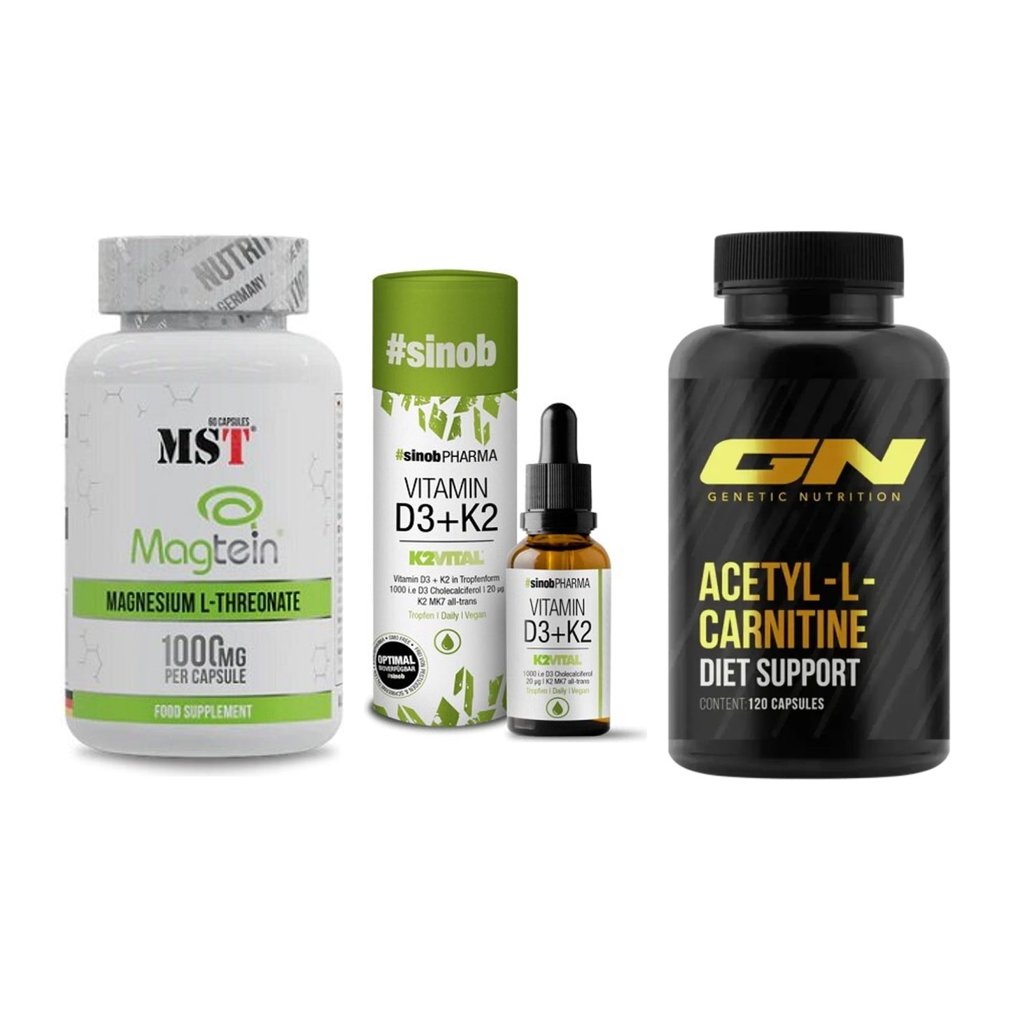 Ausdauer-Set: MST Magnesium + Sinob Vitamin D3 + GN Acetyl – alle enthaltenen Artikel