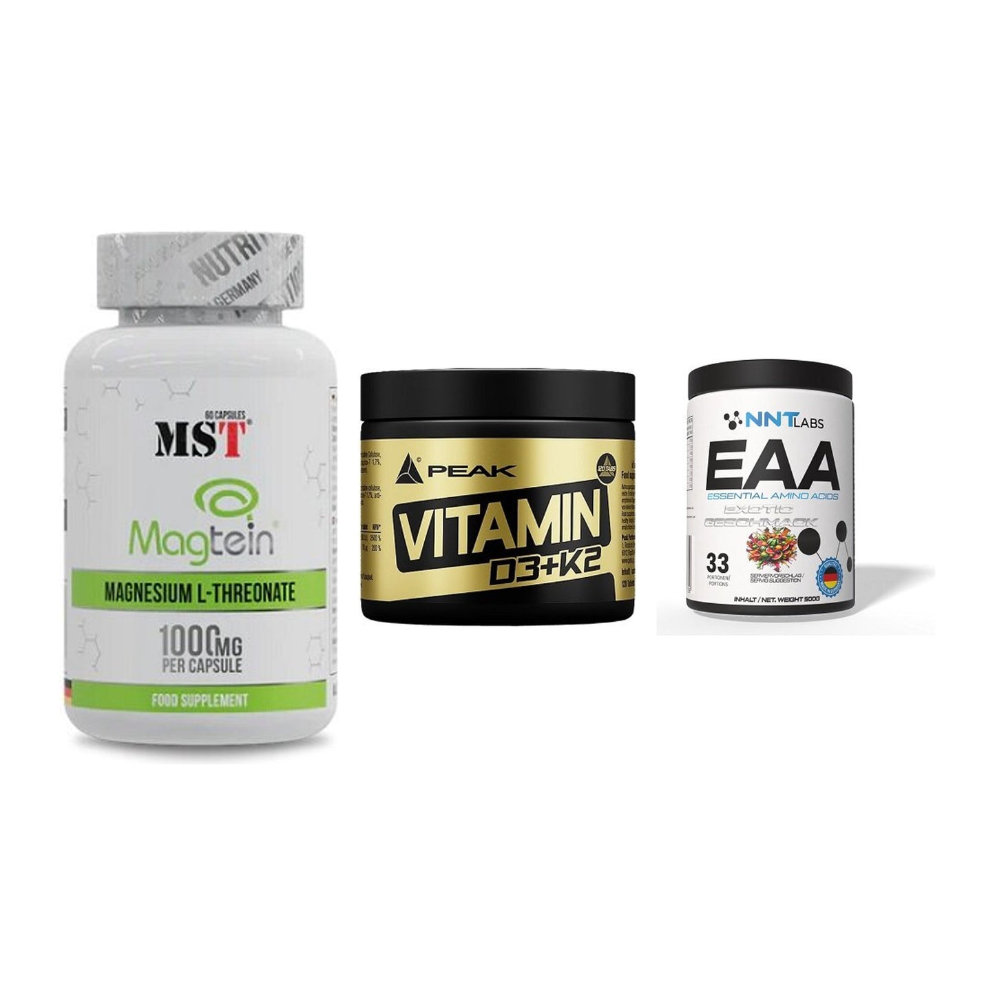Ausdauer-Set: MST Magnesium + Peak Vitamin + NNT EAA – alle enthaltenen Artikel
