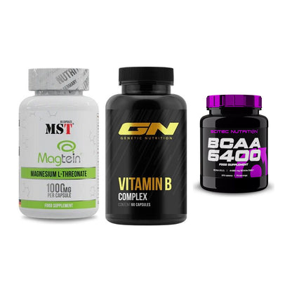 Ausdauer-Set: MST Magnesium + GN Vitamin + Scitec BCAA 6400 – alle enthaltenen Artikel
