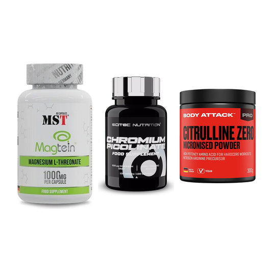Ausdauer-Set: MST Magnesium + Scitec Chromium + Body Attack 100 – alle enthaltenen Artikel