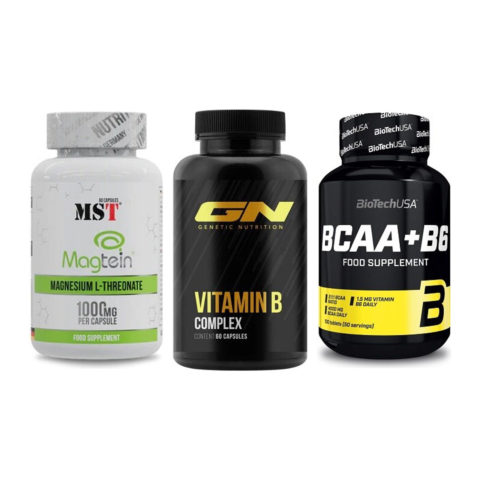 Ausdauer-Set: MST Magnesium + GN Vitamin + BioTech BCAA+B6 – alle enthaltenen Artikel