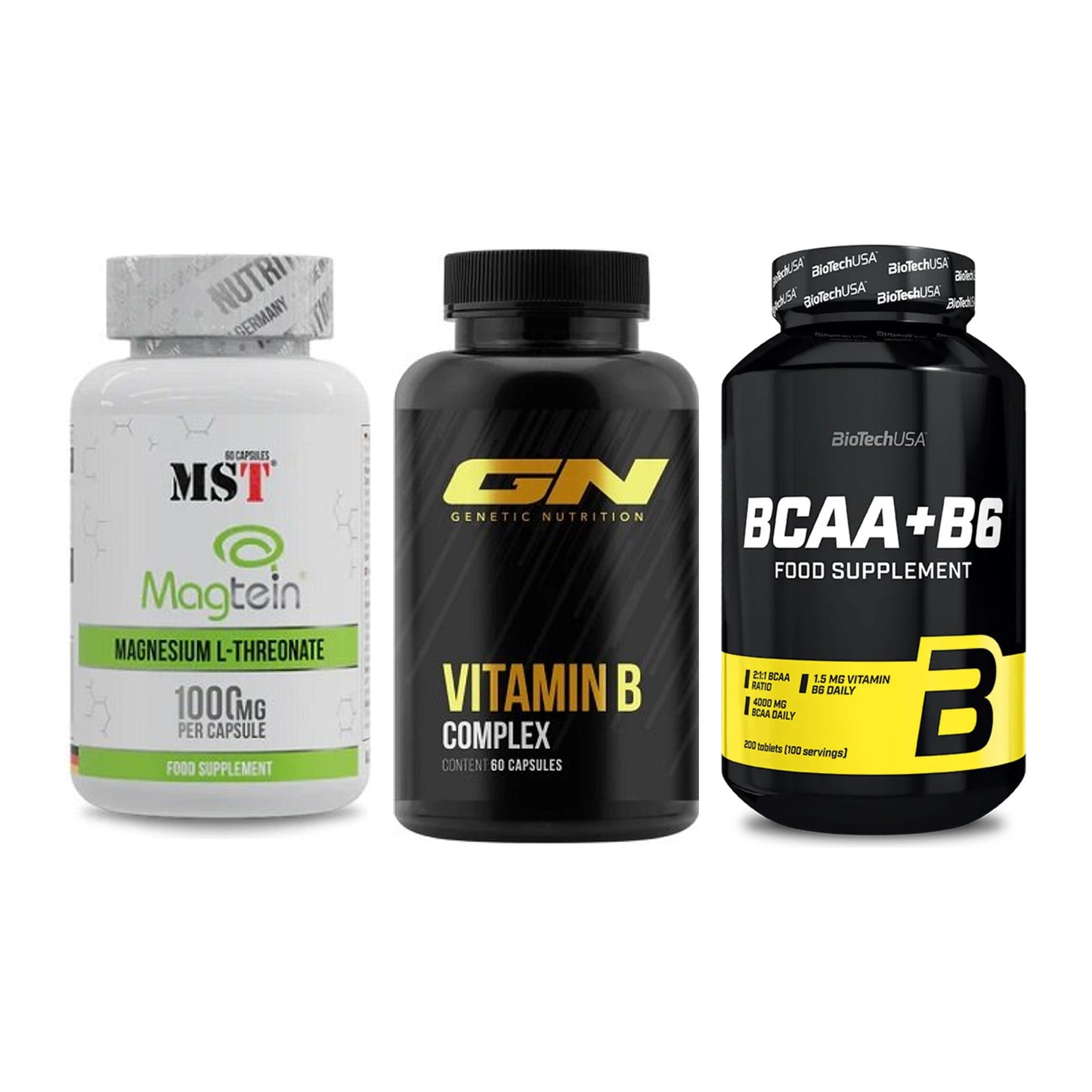 Ausdauer-Set: MST Magnesium + GN Vitamin + BioTech BCAA+B6 – alle enthaltenen Artikel