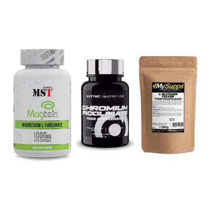 Ausdauer-Set: MST Magnesium + Scitec Chromium + MySupps Glutamin – alle enthaltenen Artikel