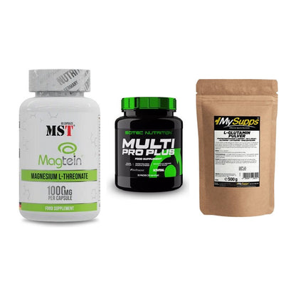 Ausdauer-Set: MST Magnesium + Scitec Multi Pro + MySupps Glutamin – alle enthaltenen Artikel