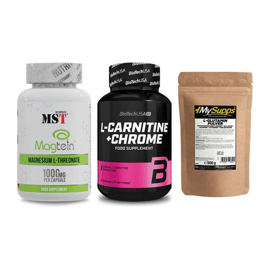 Ausdauer-Set: MST Magnesium + BioTech L-Carnit + MySupps Glutamin – alle enthaltenen Artikel