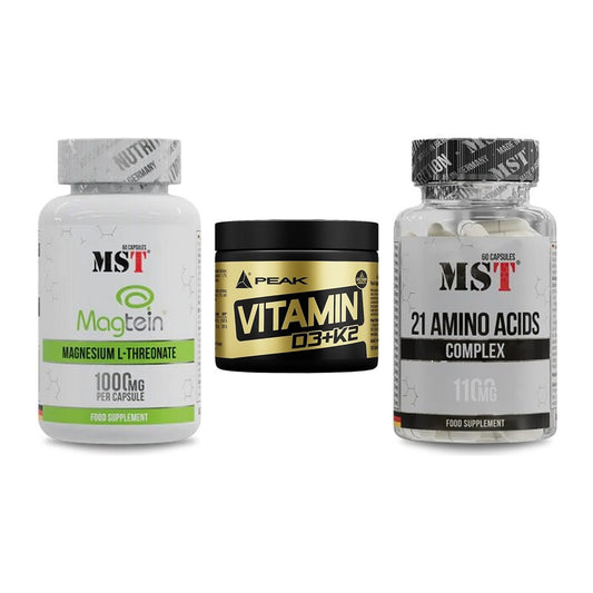 Ausdauer-Set: MST Magnesium + Peak Vitamin + MST 21 Amino – alle enthaltenen Artikel