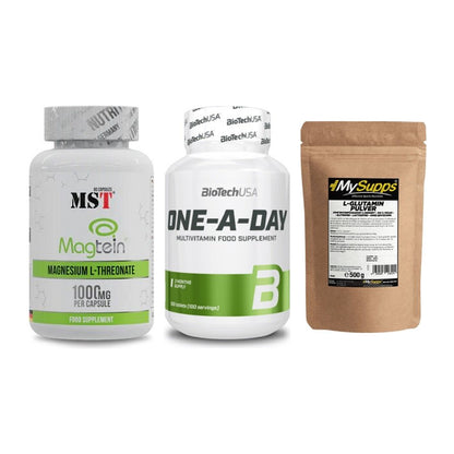 Ausdauer-Set: MST Magnesium + BioTech One A + MySupps Glutamin – alle enthaltenen Artikel