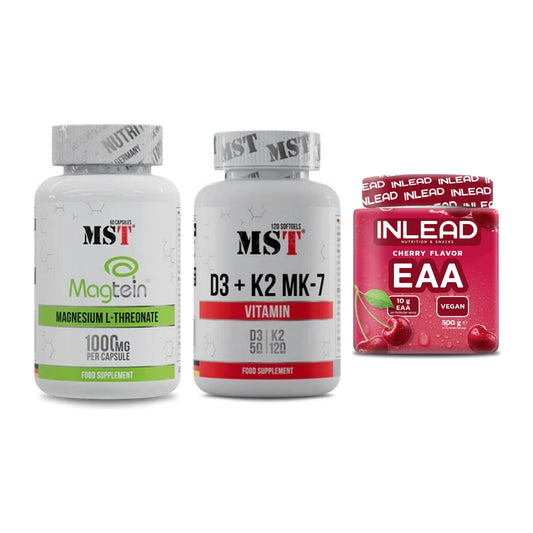 Ausdauer-Set: MST Magnesium + MST Vitamin D3 + INLEAD EAA – alle enthaltenen Artikel