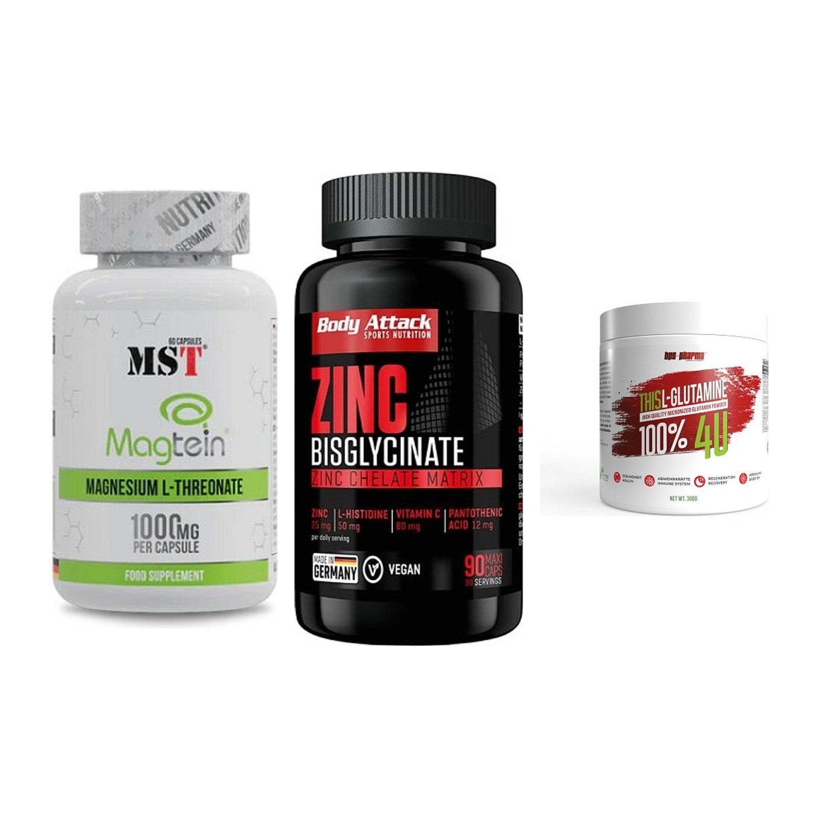 Ausdauer-Set: MST Magnesium + Body Attack Zink + BPS-Pharma This – alle enthaltenen Artikel