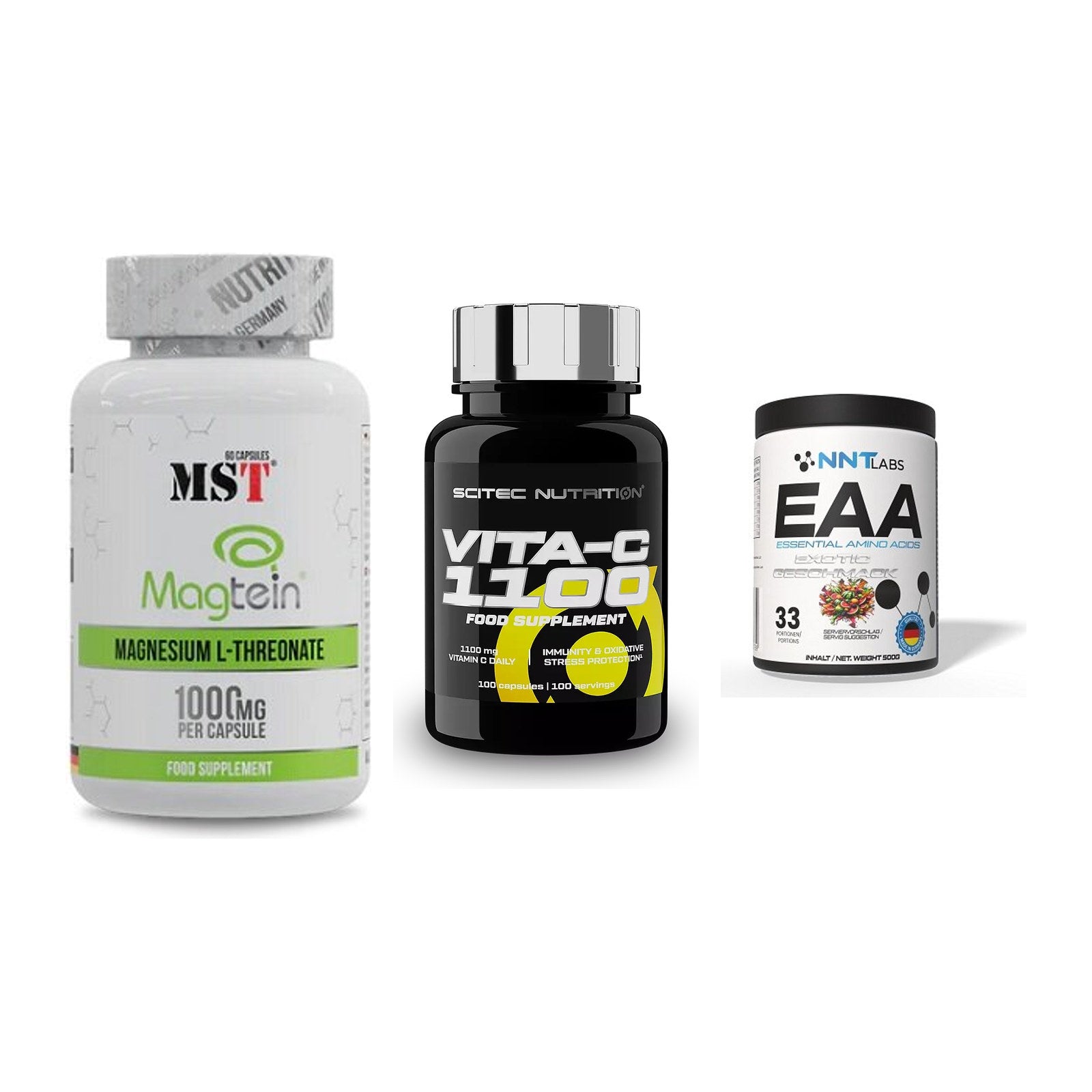 Ausdauer-Set: MST Magnesium + Scitec Vitamin C + NNT EAA – alle enthaltenen Artikel