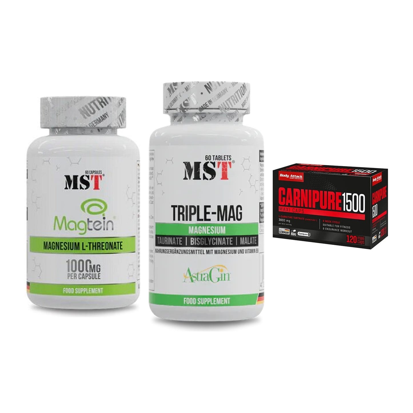 Ausdauer-Set: MST Magnesium + MST Tripple Mag + Body Attack – alle enthaltenen Artikel