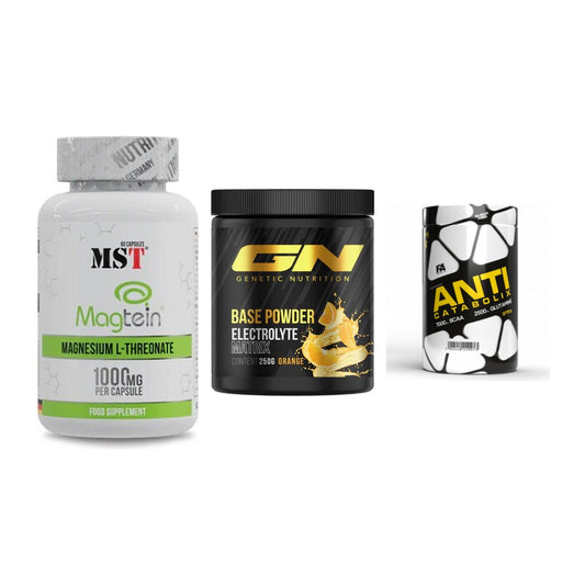 Ausdauer-Set: MST Magnesium + GN Base Powder + FA Nutrition – alle enthaltenen Artikel