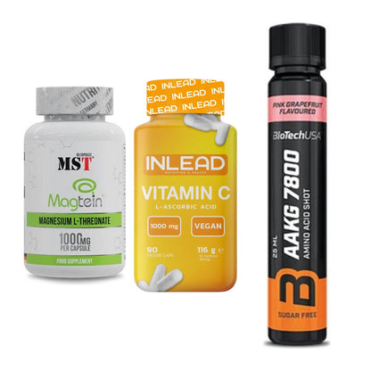 Ausdauer-Set: MST Magnesium + INLEAD Vitamin C + BioTech AAKG – alle enthaltenen Artikel
