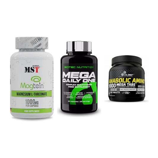 Ausdauer-Set: MST Magnesium + Scitec Mega + Olimp Anabolic – alle enthaltenen Artikel