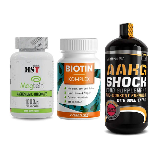 Ausdauer-Set: MST Magnesium + ProFuel BIOTIN + BioTech AAKG – alle enthaltenen Artikel