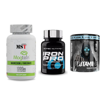 Ausdauer-Set: MST Magnesium + Scitec Iron Pro + Skull Labs – alle enthaltenen Artikel