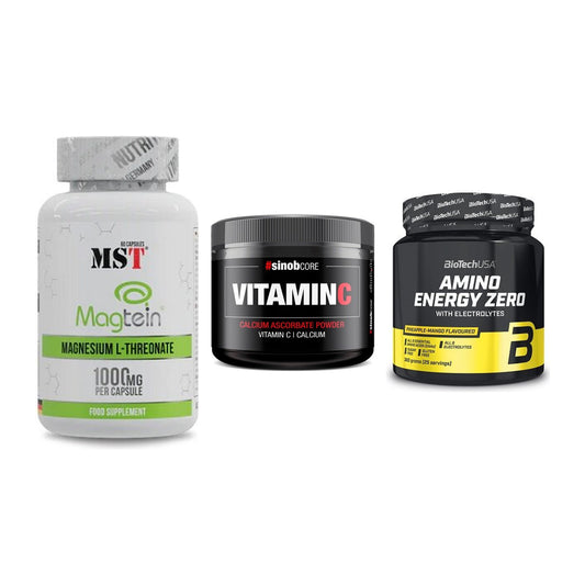 Ausdauer-Set: MST Magnesium + Sinob Vitamin C + BioTech Amino – alle enthaltenen Artikel
