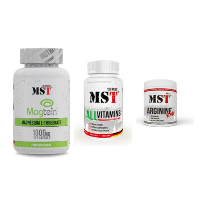 Ausdauer-Set: MST Magnesium + MST All Vitamins + MST Arginine RAW – alle enthaltenen Artikel
