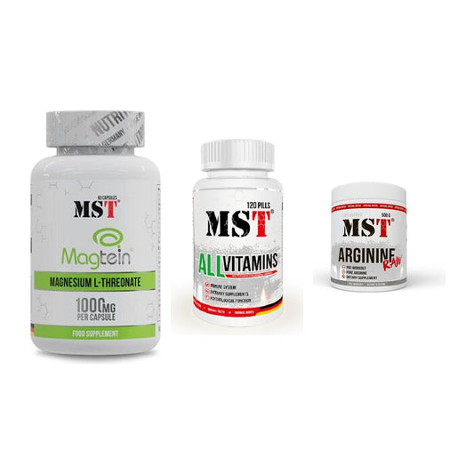 Ausdauer-Set: MST Magnesium + MST All Vitamins + MST Arginine RAW – alle enthaltenen Artikel