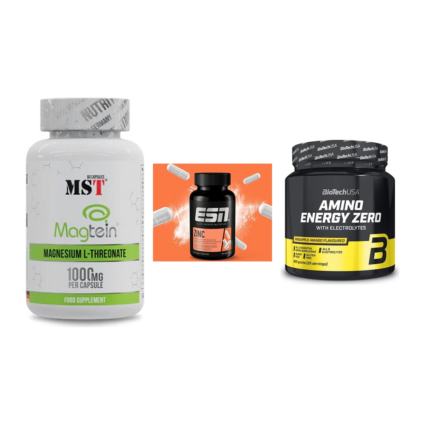 Ausdauer-Set: MST Magnesium + ESN Zinc + BioTech Amino – alle enthaltenen Artikel