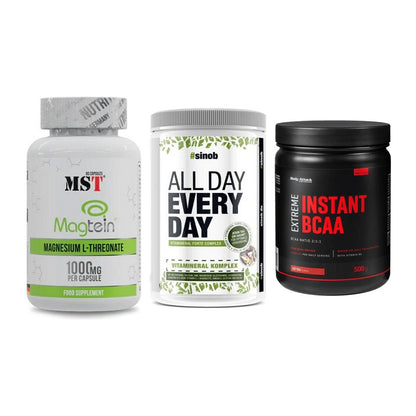 Ausdauer-Set: MST Magnesium + Sinob All Day + Body Attack – alle enthaltenen Artikel