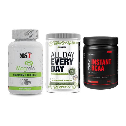 Ausdauer-Set: MST Magnesium + Sinob All Day + Body Attack – alle enthaltenen Artikel