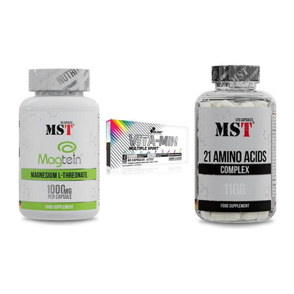 Ausdauer-Set: MST Magnesium + Olimp Vita-Min + MST 21 Amino – alle enthaltenen Artikel