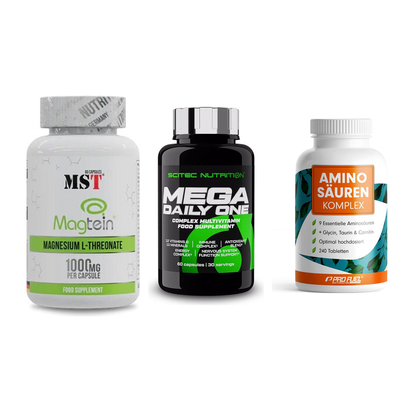 Ausdauer-Set: MST Magnesium + Scitec Mega + ProFuel Aminosäu – alle enthaltenen Artikel