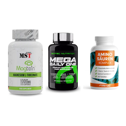 Ausdauer-Set: MST Magnesium + Scitec Mega + ProFuel Aminosäu – alle enthaltenen Artikel