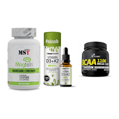 Ausdauer-Set: MST Magnesium + Sinob Vitamin D3 + Olimp BCAA Mega – alle enthaltenen Artikel