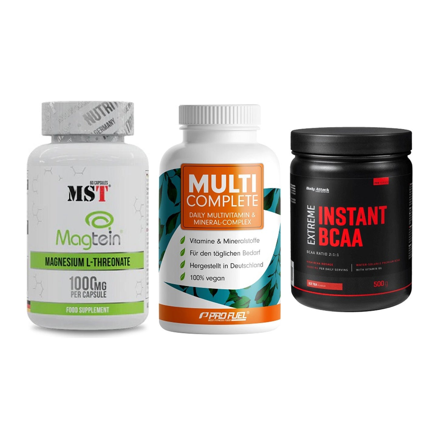 Ausdauer-Set: MST Magnesium + ProFuel MULTI + Body Attack – alle enthaltenen Artikel