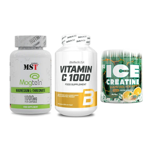 Ausdauer-Set: MST Magnesium + BioTech Vitamin + FA Nutrition ICE – alle enthaltenen Artikel