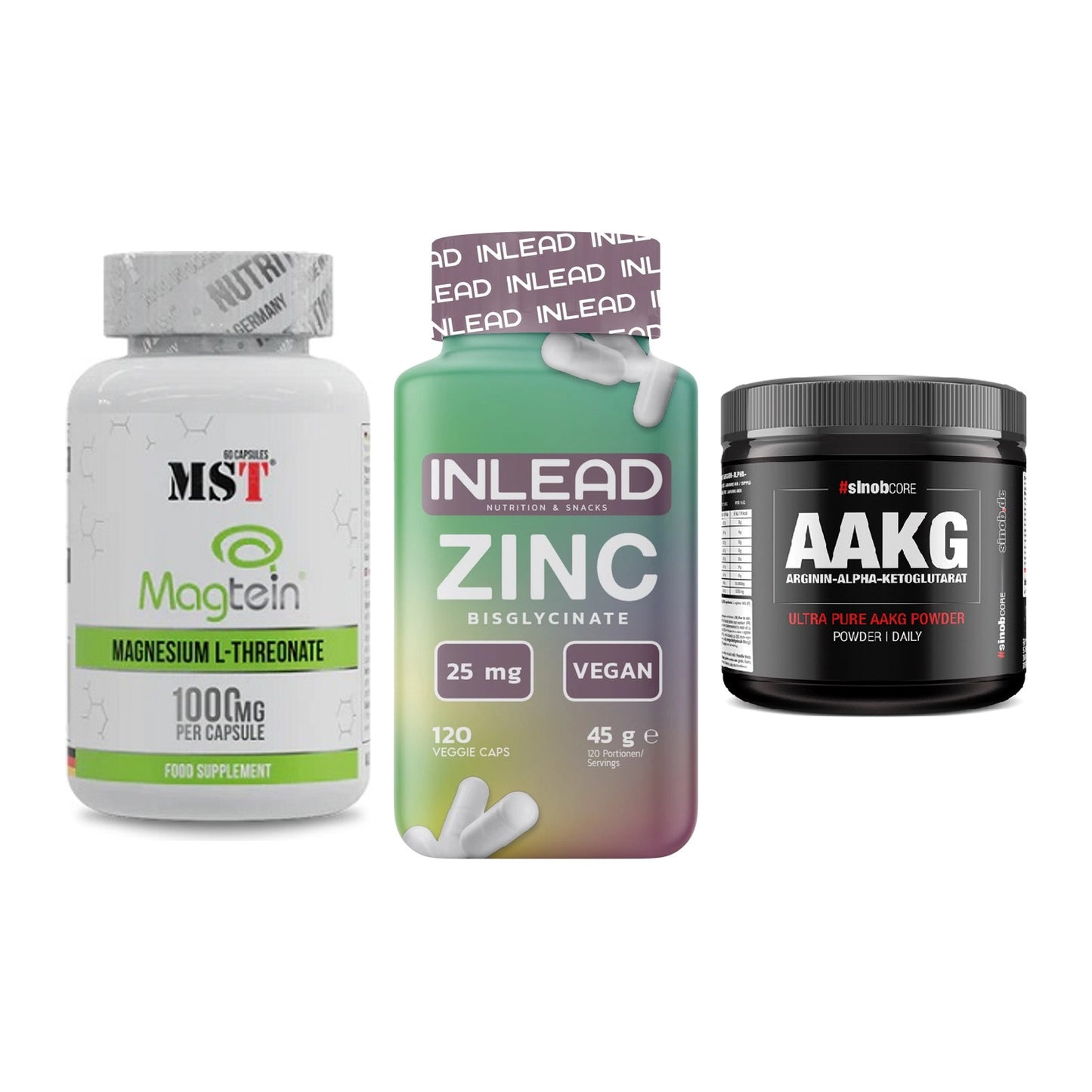 Ausdauer-Set: MST Magnesium + INLEAD Zink + Sinob Core – alle enthaltenen Artikel