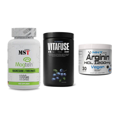 Ausdauer-Set: MST Magnesium + Big Zone Vitafus + NNT Arginin HCL – alle enthaltenen Artikel