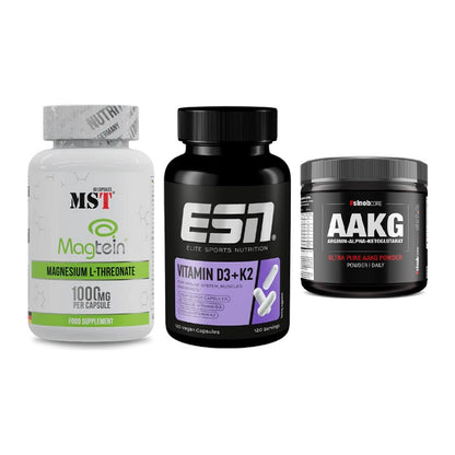 Ausdauer-Set: MST Magnesium + ESN Vitamin D3 + Sinob Core – alle enthaltenen Artikel