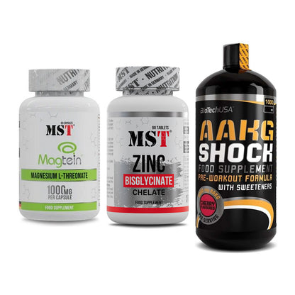 Ausdauer-Set: MST Magnesium + MST Zinc Chelate + BioTech AAKG – alle enthaltenen Artikel