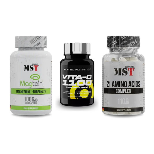 Ausdauer-Set: MST Magnesium + Scitec Vitamin C + MST 21 Amino – alle enthaltenen Artikel