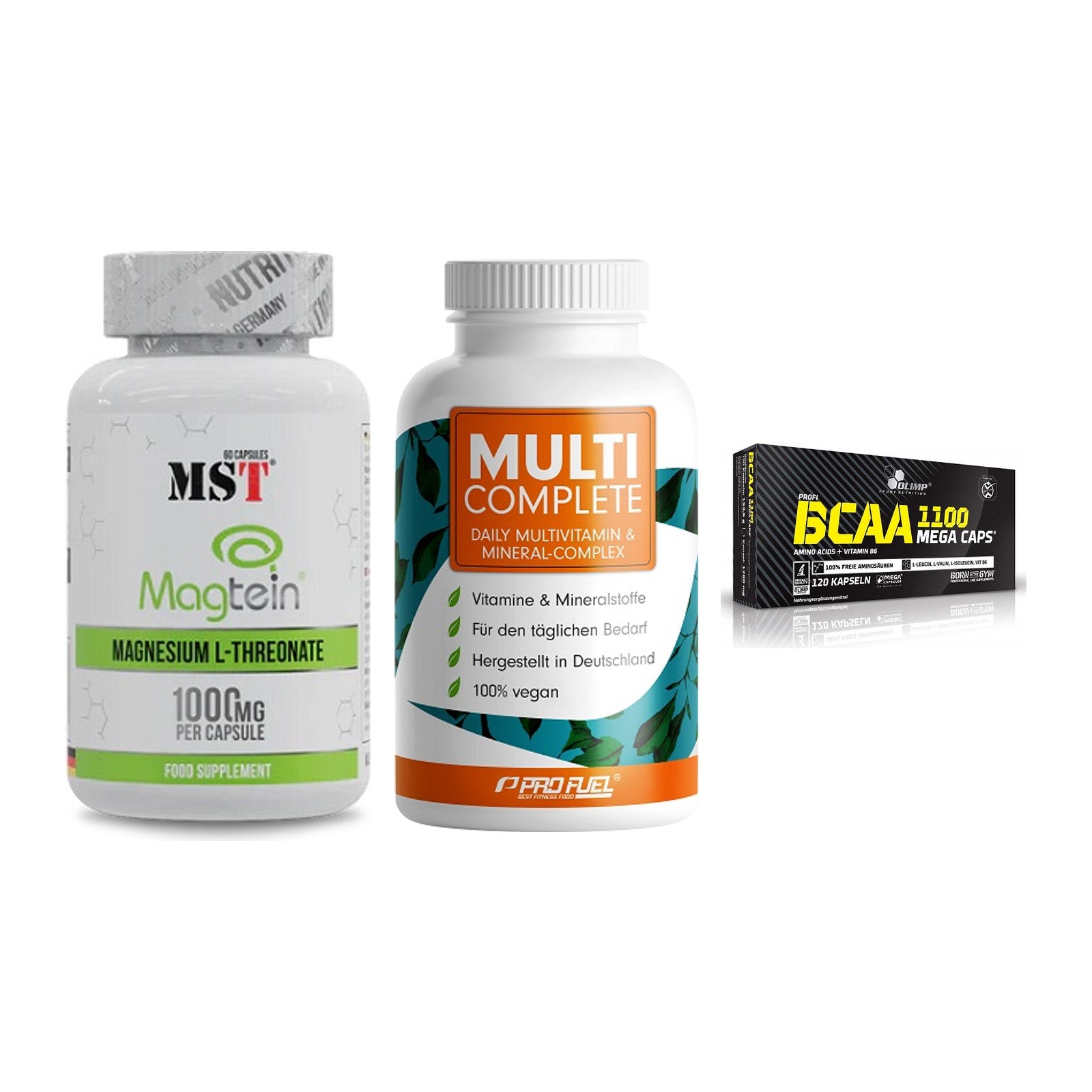 Ausdauer-Set: MST Magnesium + ProFuel MULTI + Olimp BCAA Mega – alle enthaltenen Artikel