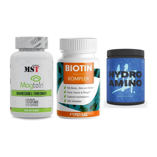 Ausdauer-Set: MST Magnesium + ProFuel BIOTIN + Nanosupps Hydro – alle enthaltenen Artikel