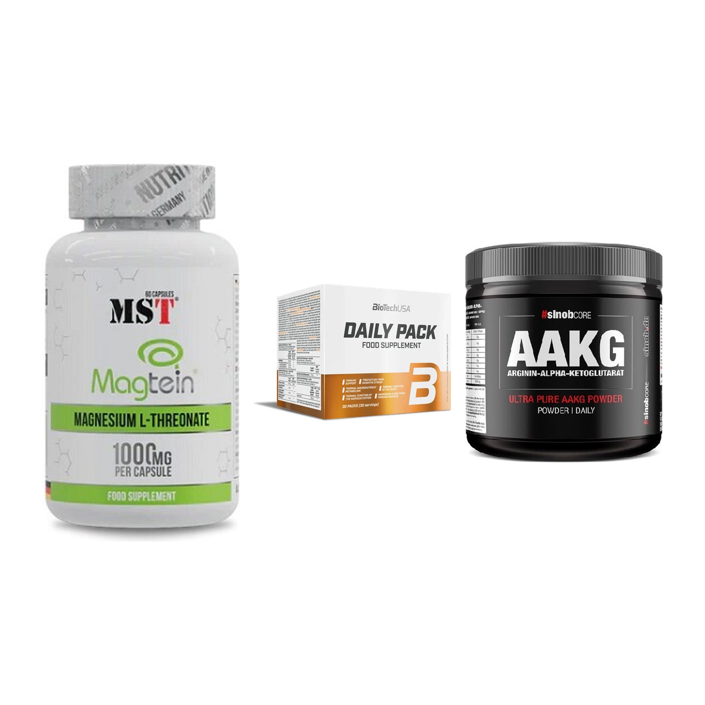 Ausdauer-Set: MST Magnesium + BioTech Daily + Sinob Core – alle enthaltenen Artikel