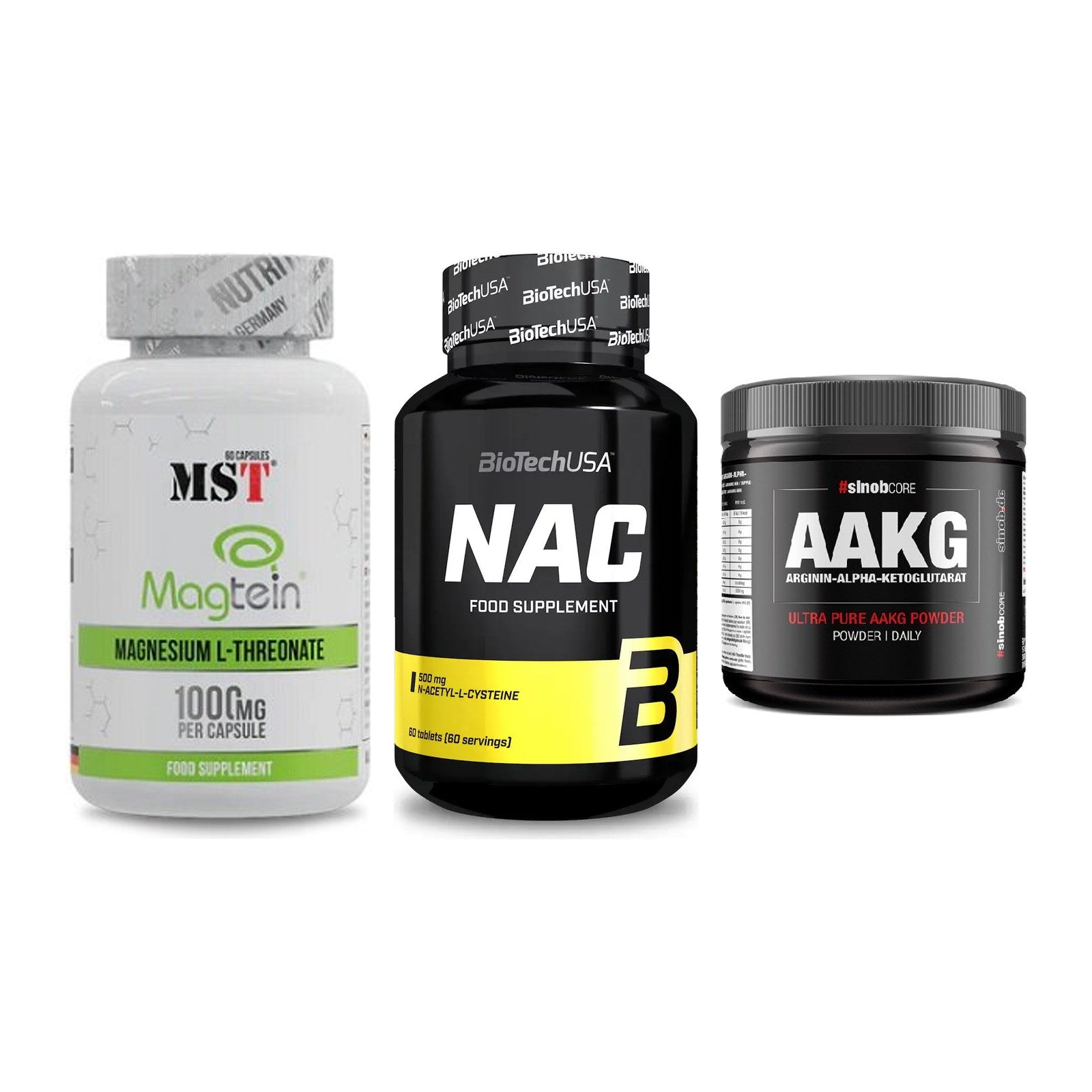 Ausdauer-Set: MST Magnesium + BioTech NAC + Sinob Core – alle enthaltenen Artikel