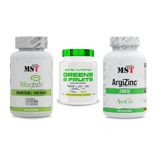 Ausdauer-Set: MST Magnesium + Scitec Greens + MST ArgiZinc – alle enthaltenen Artikel