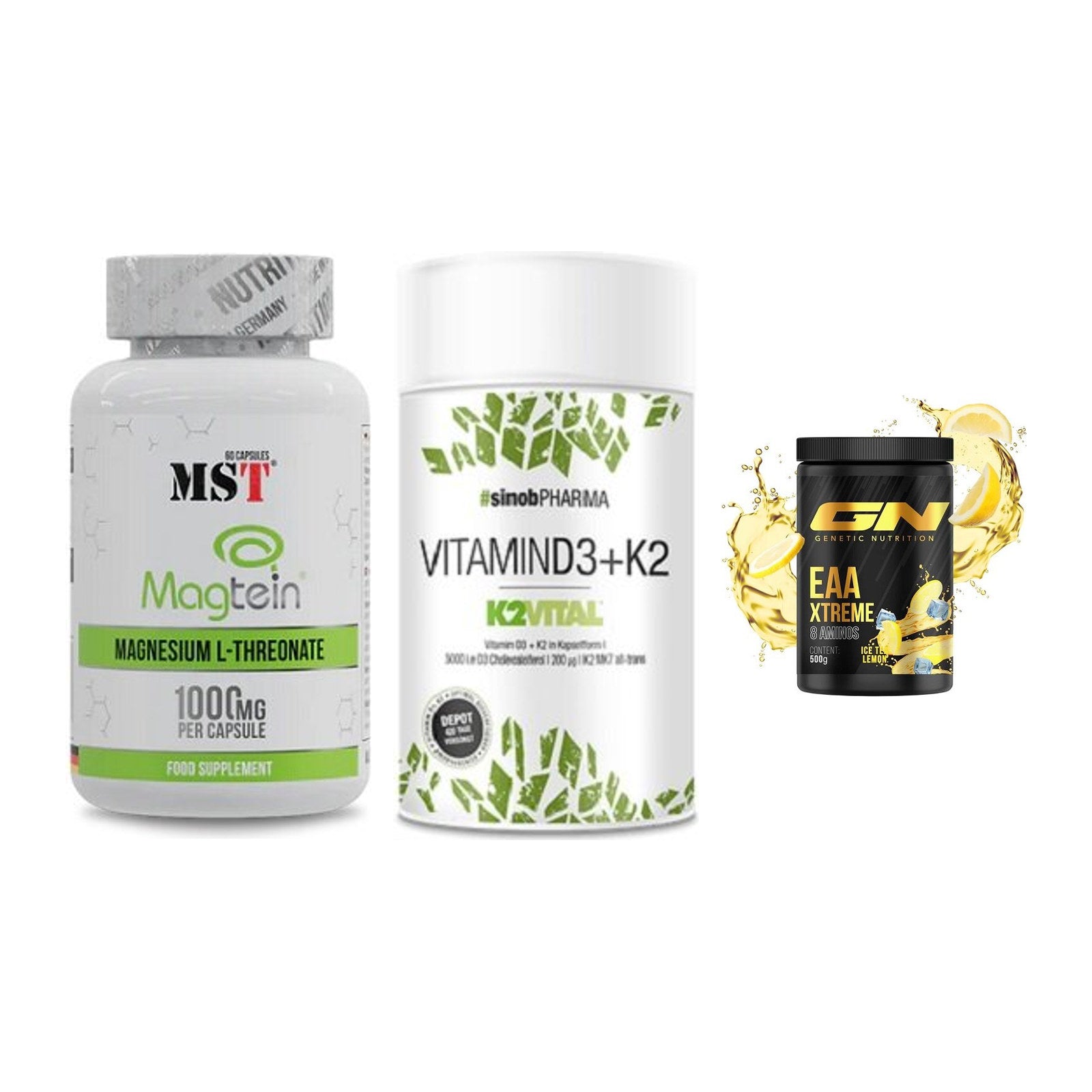 Ausdauer-Set: MST Magnesium + Sinob Vitamin D3 + GN EAA Xtreme – alle enthaltenen Artikel