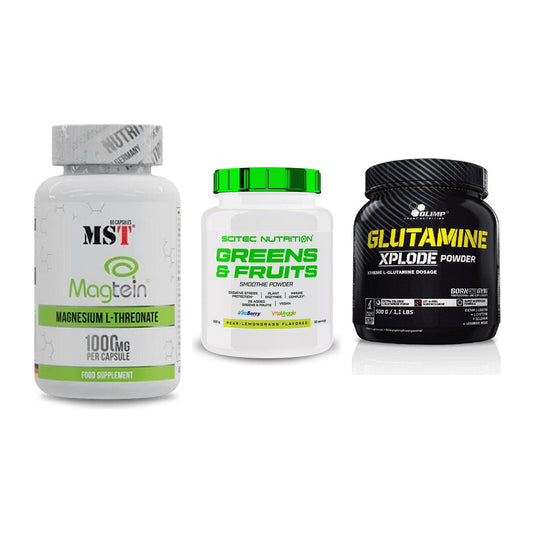 Ausdauer-Set: MST Magnesium + Scitec Greens + Olimp L-Glutamin – alle enthaltenen Artikel