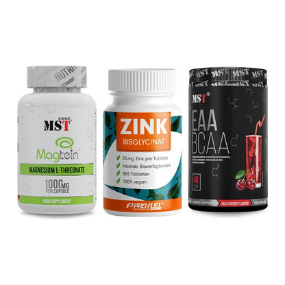 Ausdauer-Set: MST Magnesium + ProFuel Zink + MST EAA & BCAA – alle enthaltenen Artikel