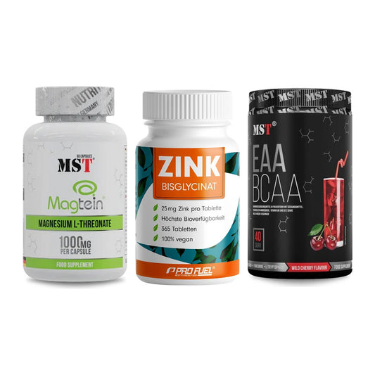 Ausdauer-Set: MST Magnesium + ProFuel Zink + MST EAA & BCAA – alle enthaltenen Artikel