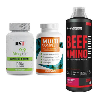 Ausdauer-Set: MST Magnesium + ProFuel MULTI + Body Attack Beef – alle enthaltenen Artikel