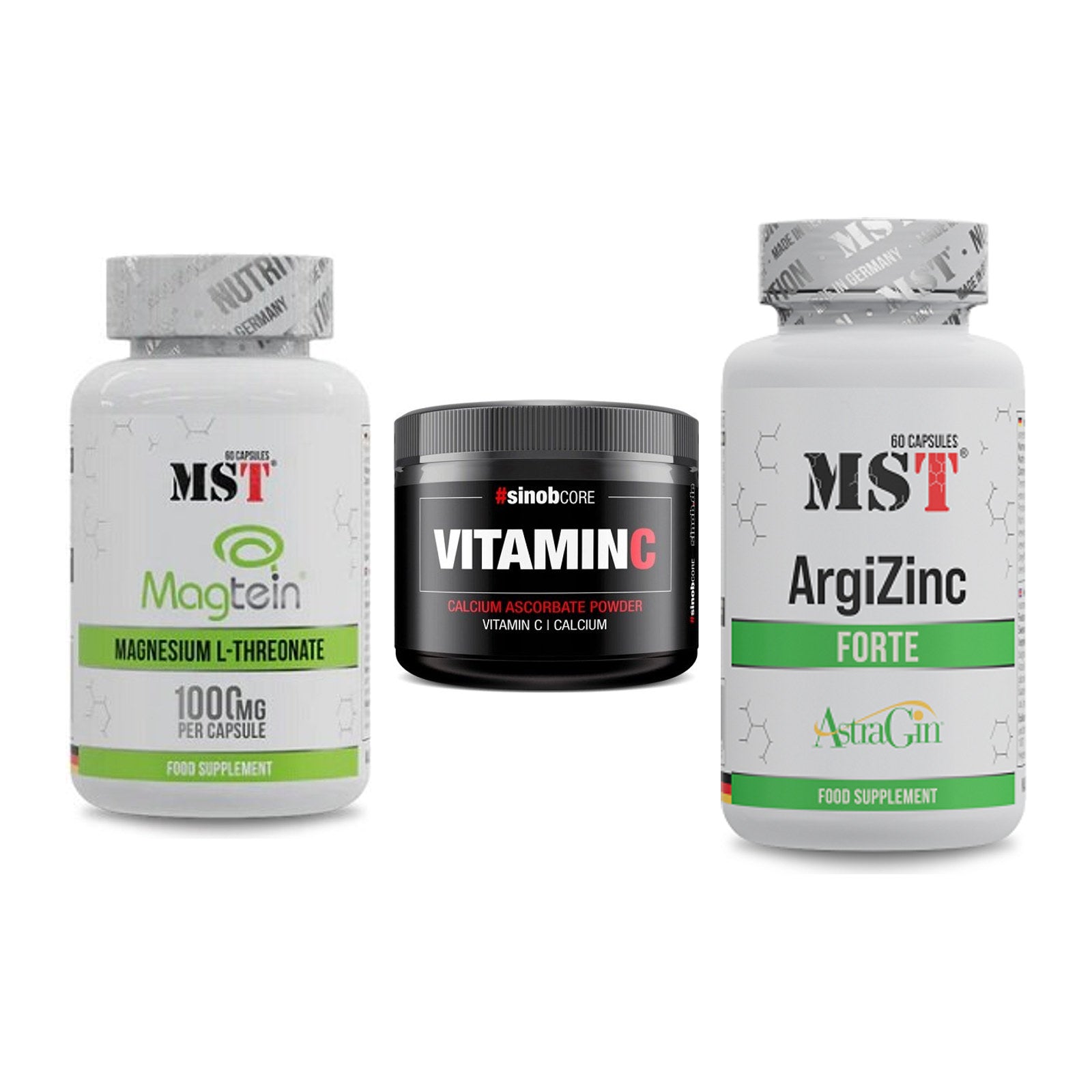 Ausdauer-Set: MST Magnesium + Sinob Vitamin C + MST ArgiZinc – alle enthaltenen Artikel